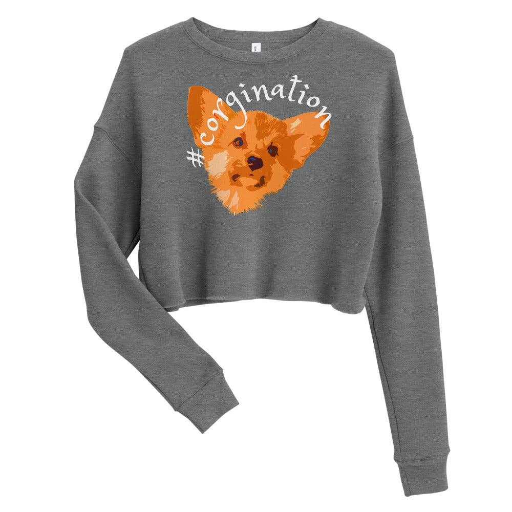 Gift for dog lovers. #corgination cropped sweatshirt for girls. Streetwear for women WickedYo.